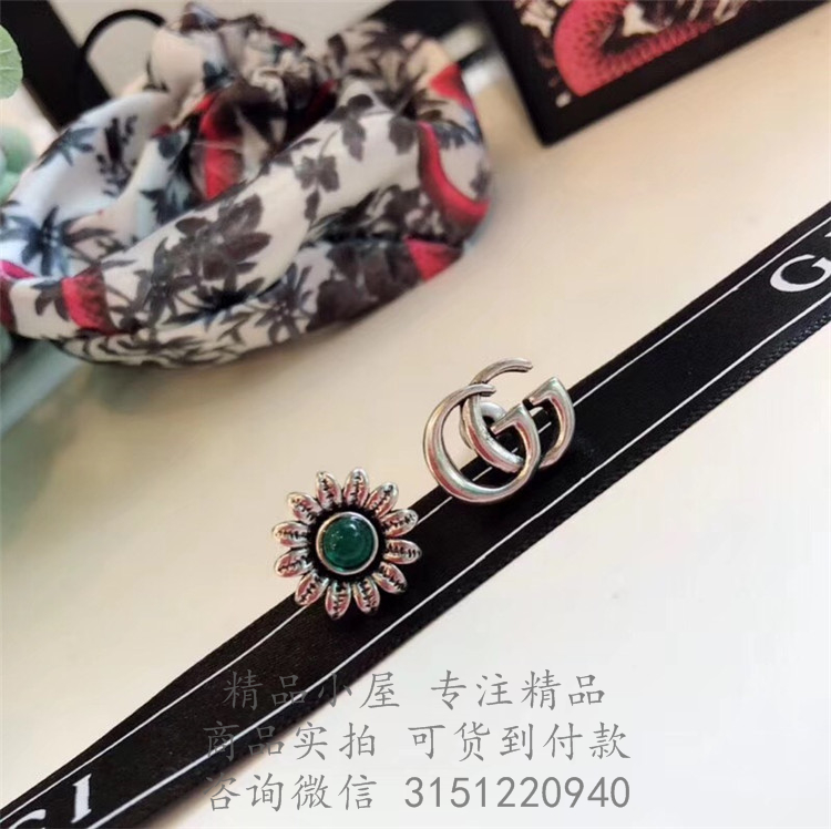 Gucci精仿耳钉 527344 双G花朵戒指