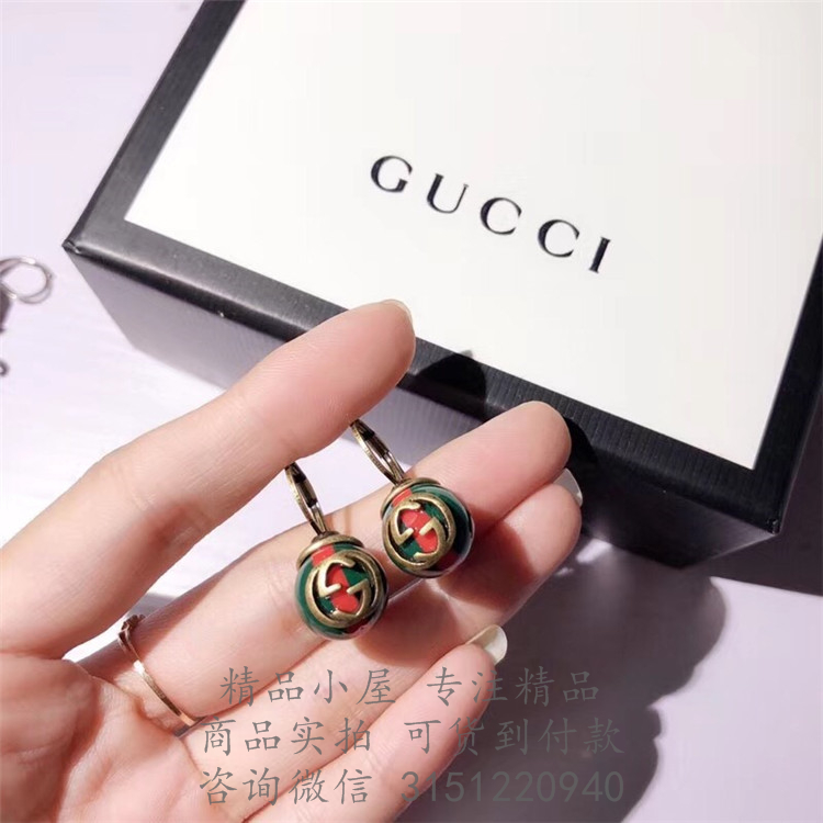 Gucci精仿耳环 527136 条纹织带耳环