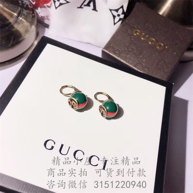 Gucci精仿耳环 527136 条纹织带耳环