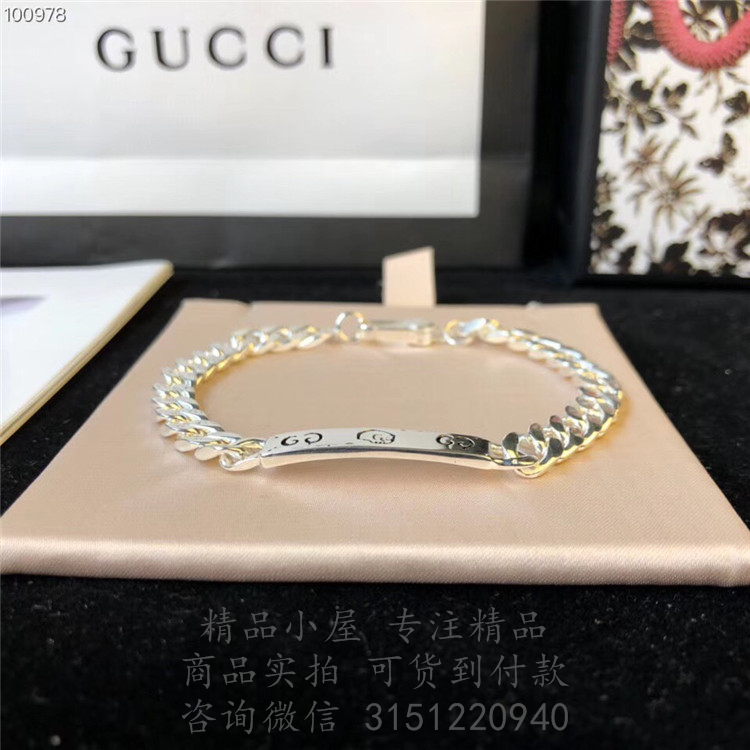 Gucci精仿手链 455321 GucciGhost纯银链式手镯