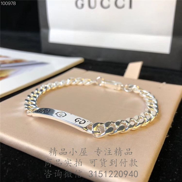 Gucci精仿手链 455321 GucciGhost纯银链式手镯