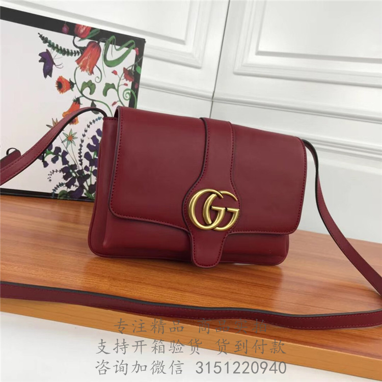 Gucci肩背包 550129 酒红色Arli系列小号肩背包