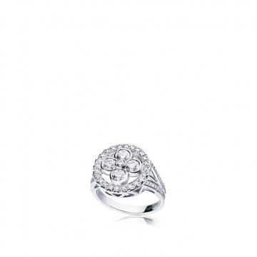 LV精仿戒指 Q9G70A DIAMOND BLOSSOM 戒指，白金镶钻