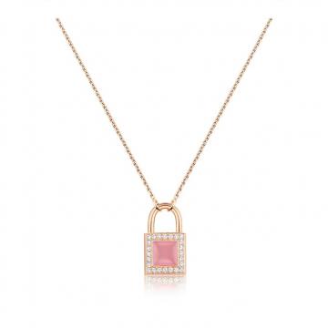 LV精仿吊坠 Q93561 LOCKIT 吊坠，玫瑰金、粉色翡翠与钻石