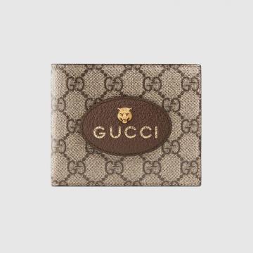 Gucci短款西装夹 473954 米灰色Neo Vintage GG Supreme高级人造帆布钱包