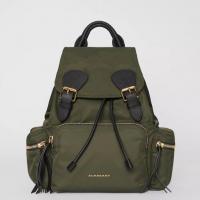 Burberry尼龙双肩包 40166231 军绿色The Rucksack - 中号功能性尼龙拼皮革军旅背包