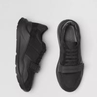 Burberry网鞋 40787151 黑色麂皮橡胶拼皮革运动鞋