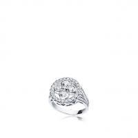 LV精仿戒指 Q9G70A DIAMOND BLOSSOM 戒指，白金镶钻