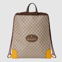Gucci抽绳背包 473872 米色高级人造帆布抽绳背包