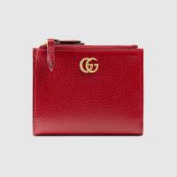Gucci短款折叠钱包 ‎474747 大红色GG Marmont系列钱包