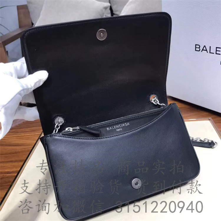 Balenciaga链条包 502027 黑色日常链式皮夹