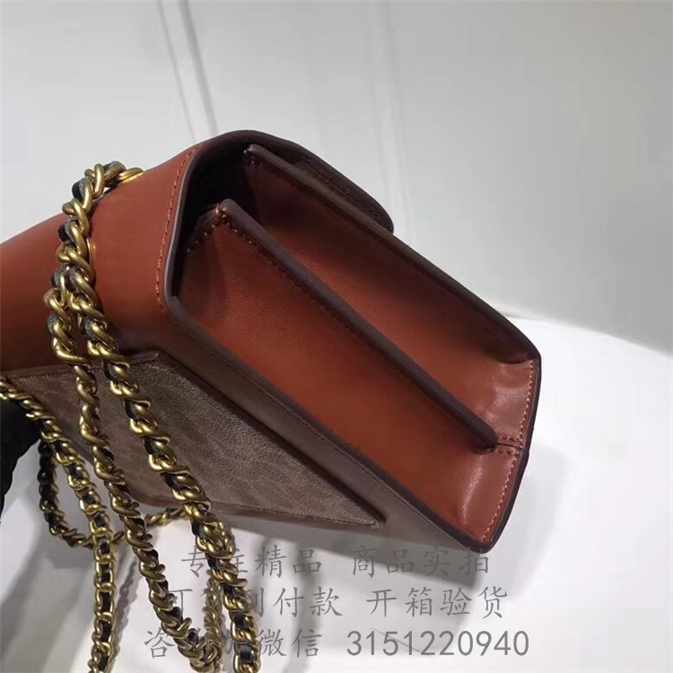 Coach链条包 30585 深棕色蔻驰中号茶玫瑰旋锁经典标志帆布PARKER手袋