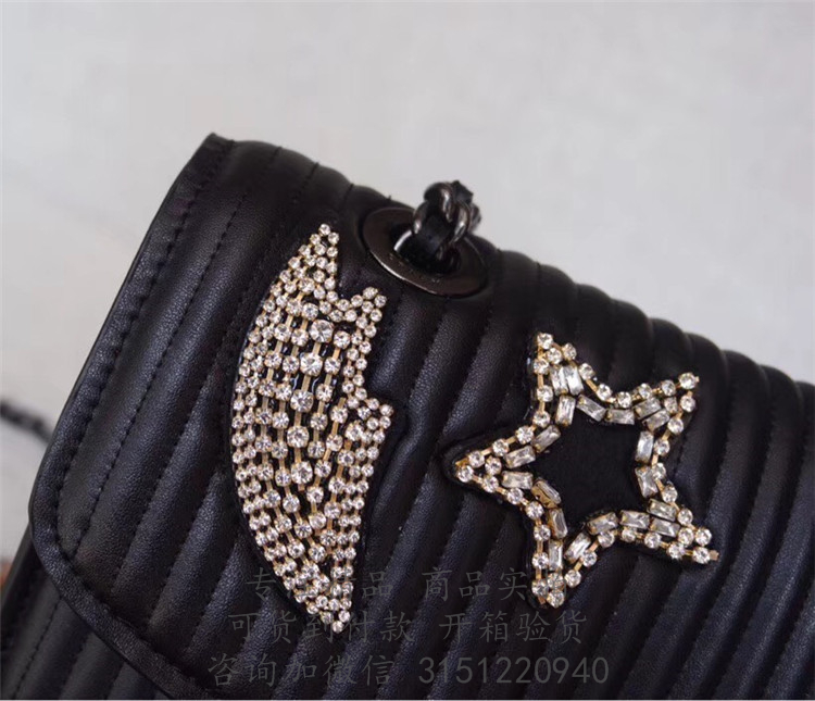 Coach链条包 31029 黑色蔻驰中号绗缝和水晶装饰PARKER手袋