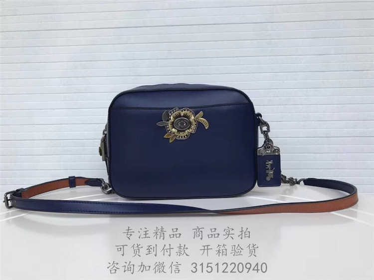 Coach相机包 29094 宝蓝色蔻驰茶玫瑰相机包