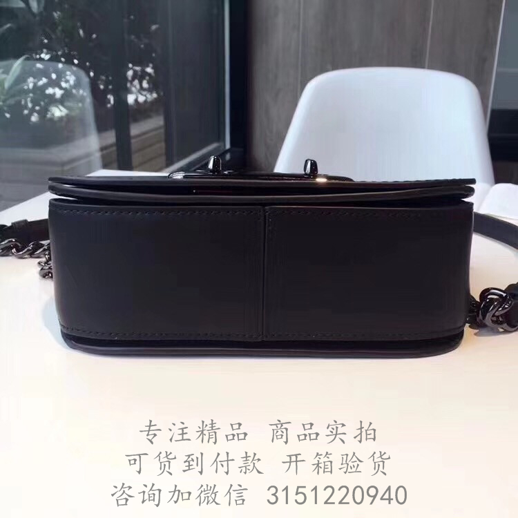 Coach链条包 18858 黑色蔻驰铬鞣皮革COACH SWAGGER 20单肩包