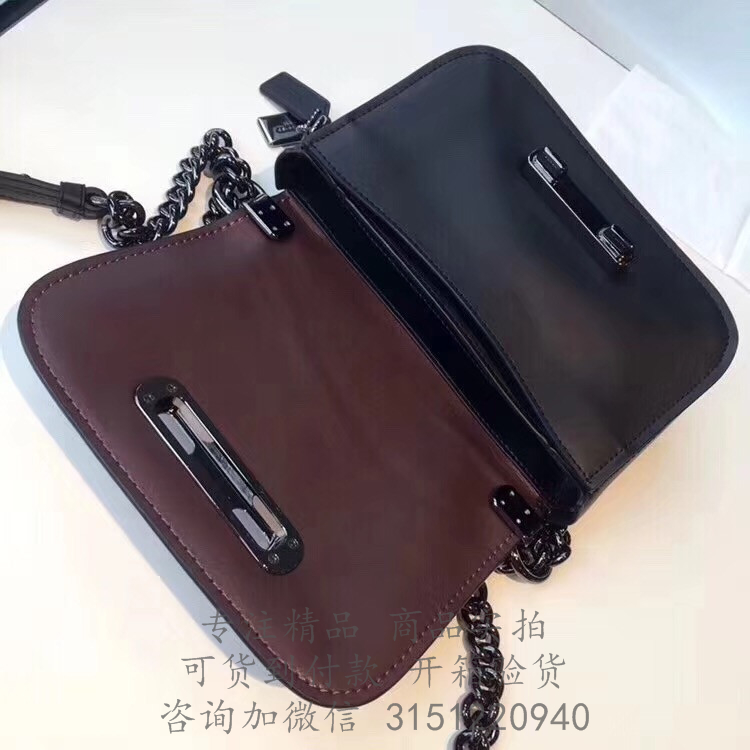 Coach链条包 18858 黑色蔻驰铬鞣皮革COACH SWAGGER 20单肩包