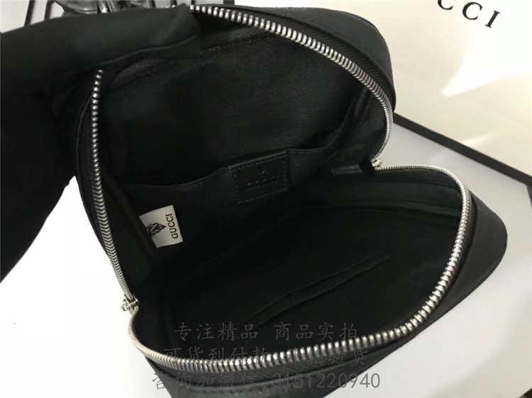 Gucci腰包 478325 灰黑色柔软高级人造帆布腰包
