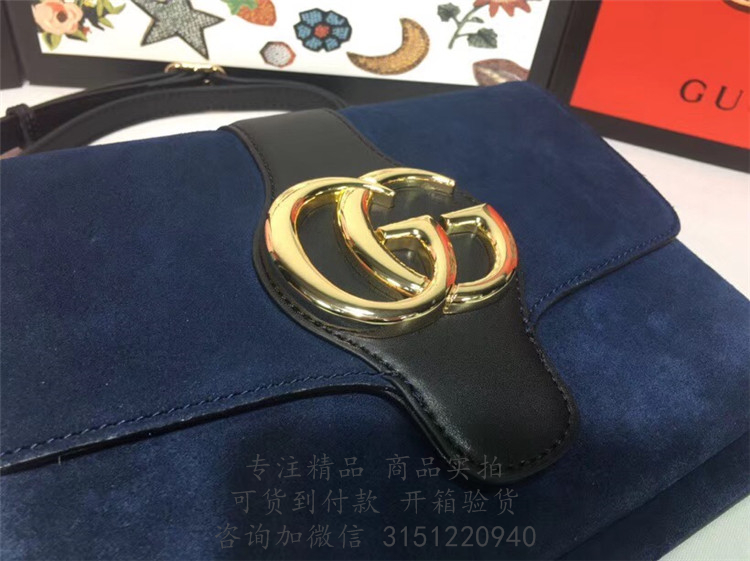 Gucci酒神包 400249 深蓝色Dionysus系列GG天鹅绒小号肩背包