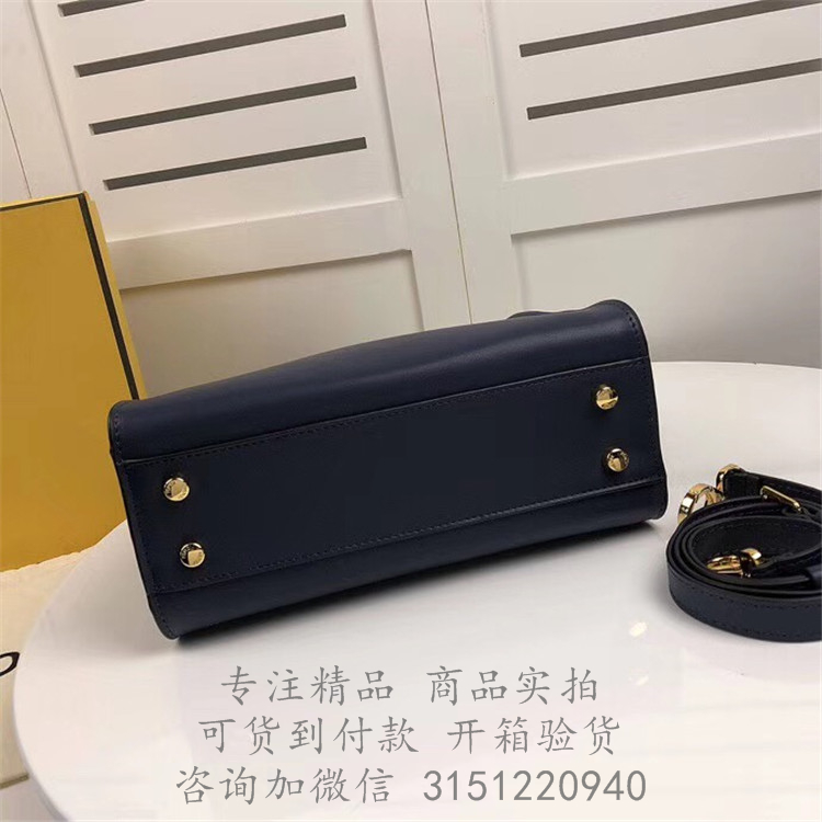 Fendi手提包 8BN302A67PF15LL 蓝色PEEKABOO ESSENTIALLY牛皮中号手袋