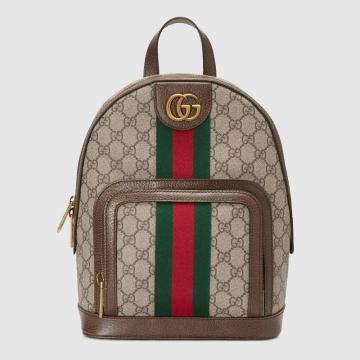 Gucci双肩背包 547965 米灰色Ophidia系列小号GG背包