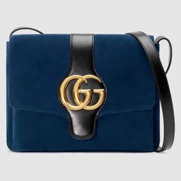 Gucci女士邮差包 ‎550126 蓝色Arli系列中号肩背包