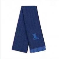 LV围巾 M70338 蓝色MESSAGER DAMIER 围巾