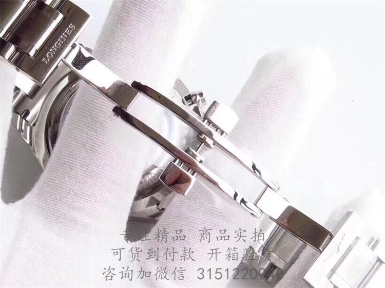 Longines制表传统系列—名匠系列浪琴男士自动机械腕表 L2.773.4.78.6 白壳白盘月相八针钢带手表42MM
