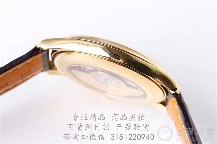 Longines制表传统系列—名匠系列浪琴男士自动机械腕表 L2.628.6.78.3 金壳白盘日期显示蓝色3指针棕色皮带手表