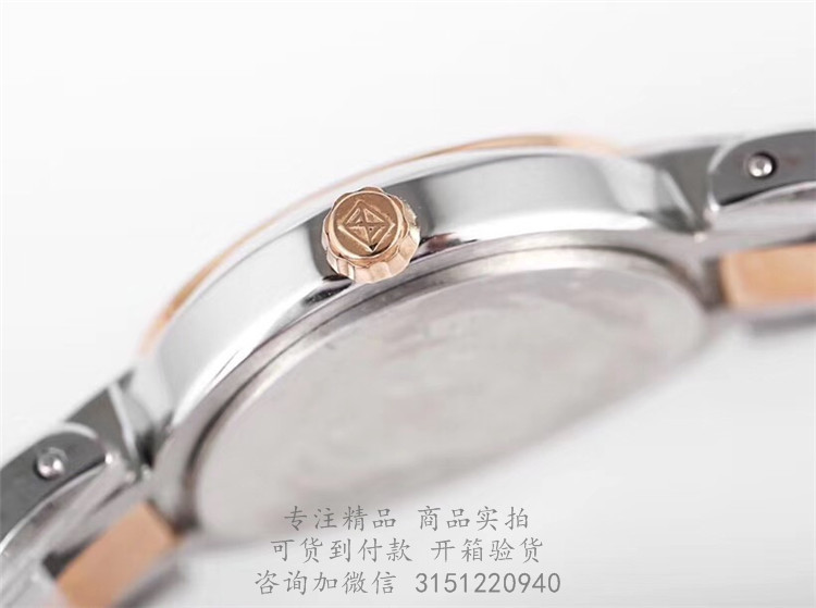 Longines优雅系列—浪琴表月心系列女士石英腕表 L8.108.5.78.6 玫瑰金壳白盘简约二针间金钢带手表