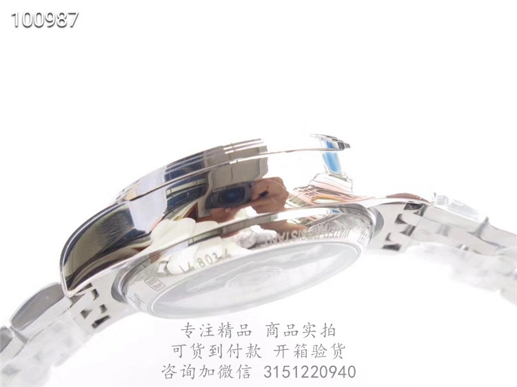 Longines优雅—浪琴表律军旗系列男士机械表 L4.803.4.57.6 白壳黑盘日期计时六针钢带手表