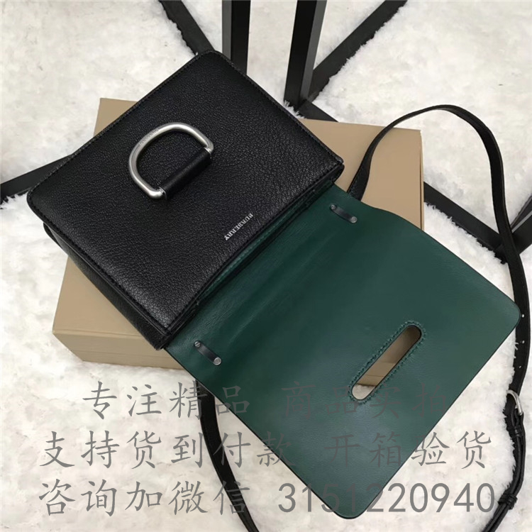 Burberry肩背包 40766441 黑色小号皮革 D 型环包