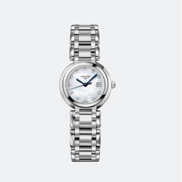 Longines优雅系列—浪琴表月心系列女士石英腕表  L8.110.4.87.6 白壳白盘日期三针手表