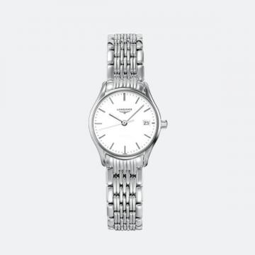 Longines优雅—浪琴表律雅系列女士石英表 L4.259.4.12.6 白壳白盘日期三针钢带手表