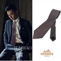 Hermes领带明星朱亚文同款 爱马仕黑色领带