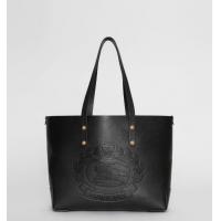 Burberry购物袋 40801091 黑色小号压花徽章皮革托特包