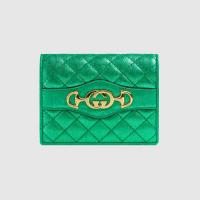 Gucci零钱包 536353 绿色层压皮革卡包