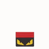 Fendi卡包 7M0164O73F0U9T 芬迪红色饰黄色Bag Bugs眼睛贴片小怪兽六槽卡片套