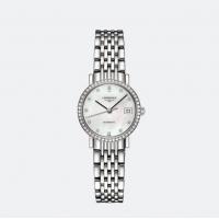 Longines制表传统系列—博雅系列浪琴女士自动机械腕表 L4.309.0.87.6 白色镶钻表壳白色珍珠母贝表盘3指针钢带手表