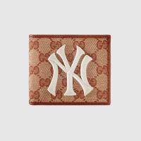 Gucci短款钱包 547787 米红色饰New York Yankees™贴饰经典GG帆布钱包