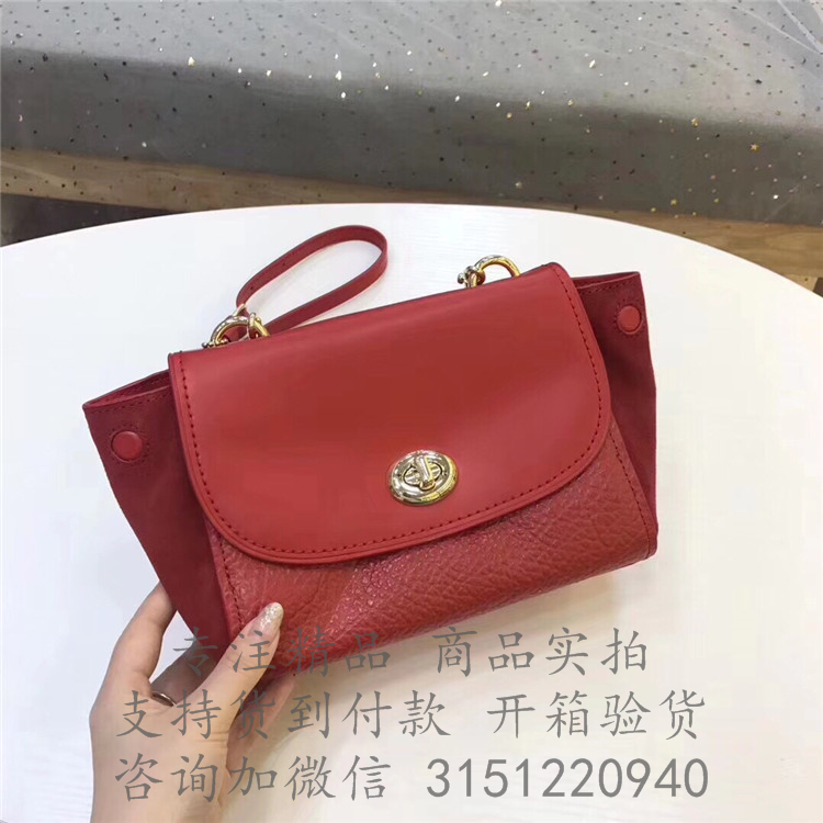 Coach单肩包 f22349 蔻驰红色FAYE CROSSBODY可变形秋千包