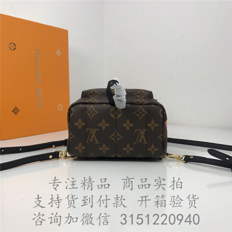 LV双肩包 M44367 Love Lock胶囊系列老花PALM SPRINGS 迷你双肩包