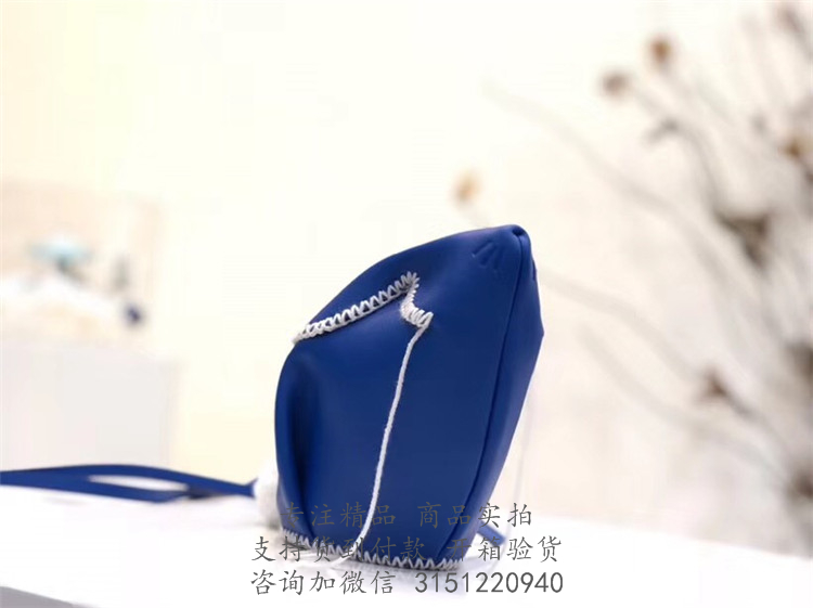 Loewe兔子包 135.30CT35 罗意威宝蓝色针织饰边牛皮迷你 Bunny 手袋