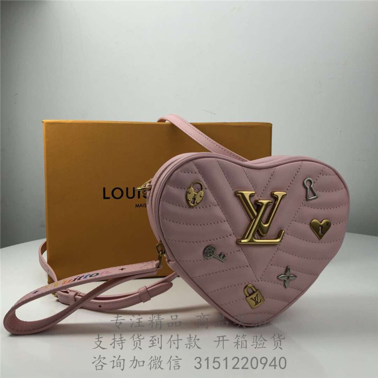 LV爱心包 M53205 Love Lock主题元素玫瑰粉NEW WAVE HEART 手袋
