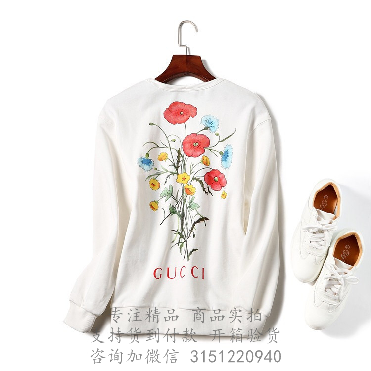 Gucci白色Chateau Marmont印花卫衣 ‎475532 XJALE 9392