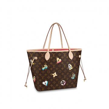 LV字母购物袋 M44364 Love Lock胶囊系列老花NEVERFULL 中号手袋