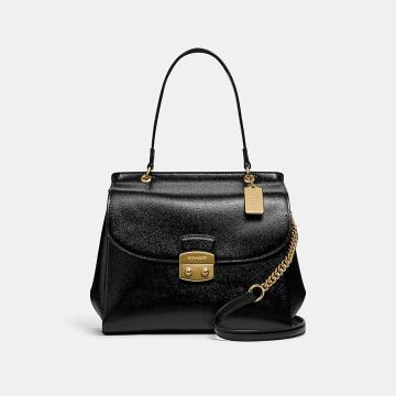 Coach手提包 F37834 蔻驰黑色十字纹Avle Flap Carryall 手提包