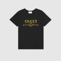 古驰黑色饰亮片Gucci标识超大造型T恤 492347 XJARN 1082