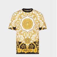 范思哲Versace白色修身版GOLD HIBISCUS印花T恤 A79334-A228638_A771