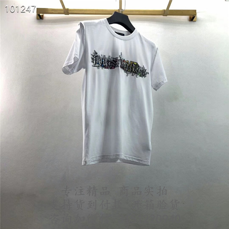 LV白色SPIRAL BACK PRINTED T恤 1A53H2