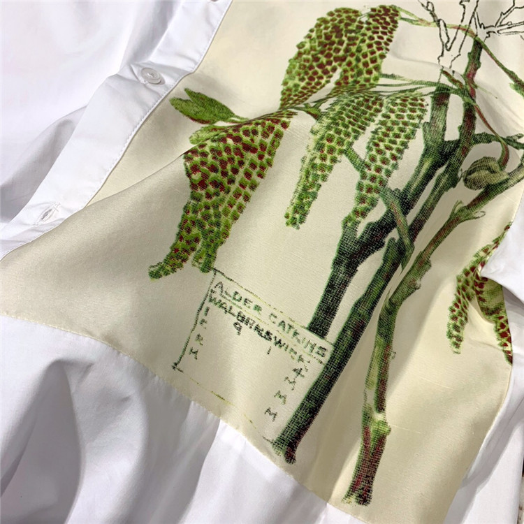 罗意威Loewe白色饰植物图案拼贴细节和Mackintosh肖像图案印花休闲衬衫 H2199820GA